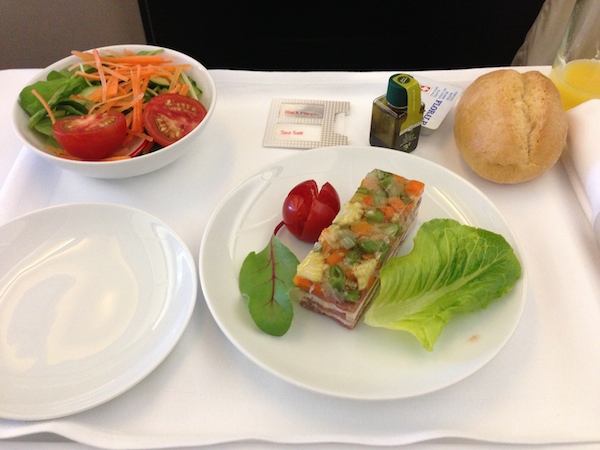 スイス航空ビジネスクラスの食事